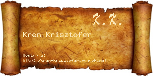 Kren Krisztofer névjegykártya